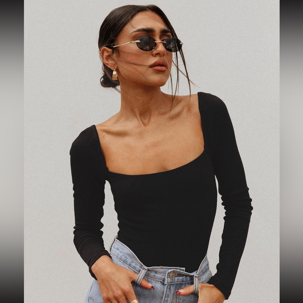 Princess Polly Charlotte Bodysuit Black